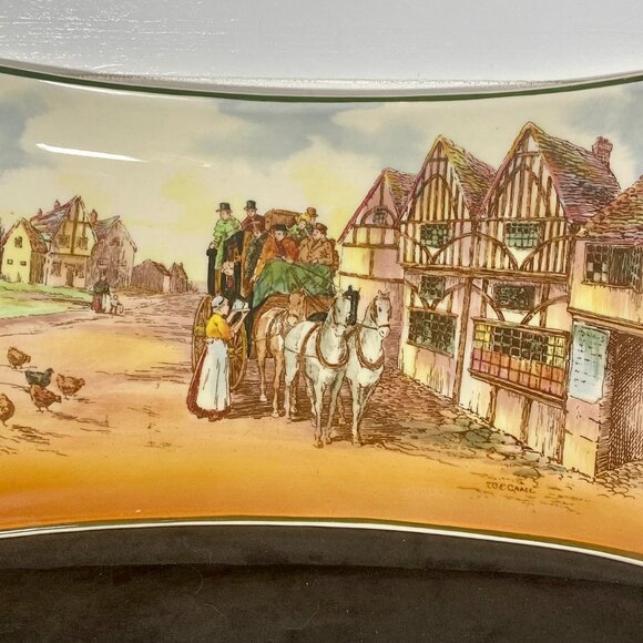 Royal Doulton Old England Decorative Plate, Made in the 40's, D 6393, - Picture 6 of 11